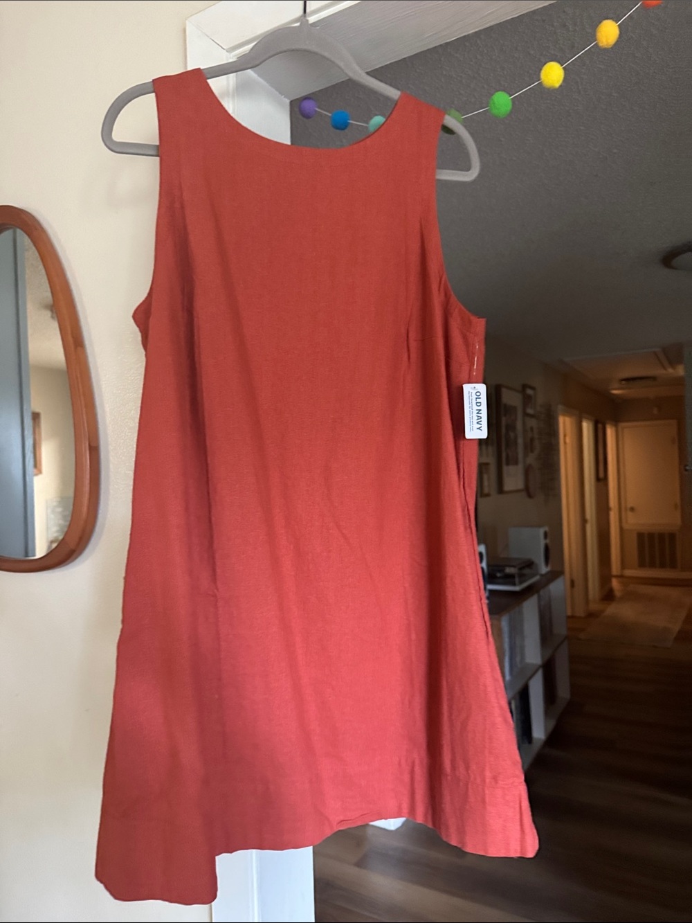 Old Navy Women's terra cottage Sleeveless A-Line Linen Dress